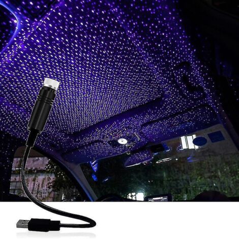 Lampe de plafond LED à projection d'étoiles pour voiture, USB, avec éclairage d'ambiance. (1/4)