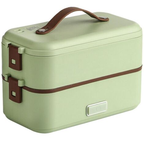 Boîte à lunch électrique 300 W, chauffe-plats 220 V, chauffe rapide, pour voiture/camion/maison, portable, prise japonaise, double fil vert (1/5)