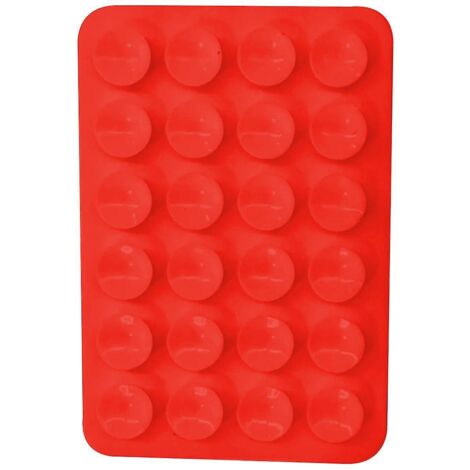 Lot de 5 supports adhésifs à ventouse en silicone pour coques de téléphone, compatibles avec les coques d'iPhone et d'Android, support mains libres pour accessoires mobiles (rouge). (1/4)