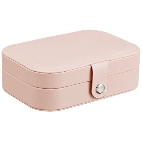 Boîte à bijoux de voyage en similicuir PU, petite boîte de rangement pour bagues, boucles d'oreilles, colliers et bracelets, idéale pour les voyages. Coffret cadeau pour femmes et filles. (1/5)