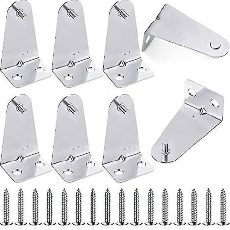 Lot de 8 supports de fixation métalliques argentés pour stores horizontaux, avec vis, pour fenêtres, portes et accessoires de maison. (1/5)