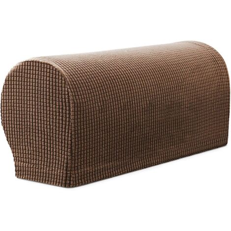 Housses de fauteuil extensibles antidérapantes en spandex pour protéger vos meubles, lot de 2 (noir) Café (1/5)