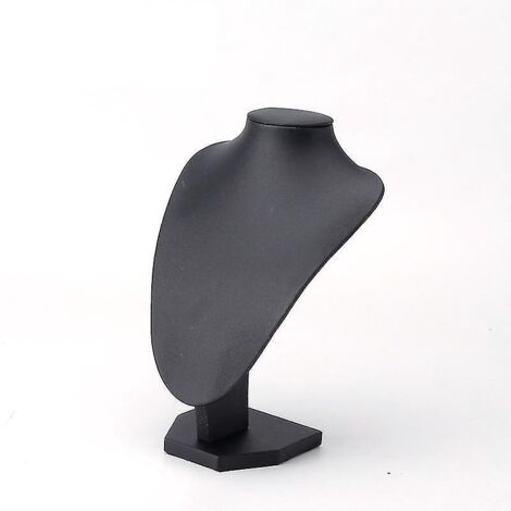 Présentoir à bijoux 3D en cuir velours noir, support pour pendentif et chaîne. (1/4)