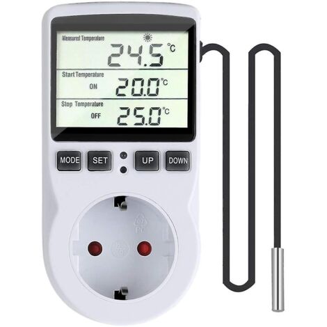 Thermostat numérique à prise pour serre, exploitation agricole et récipient en verre (prise européenne). (1/5)