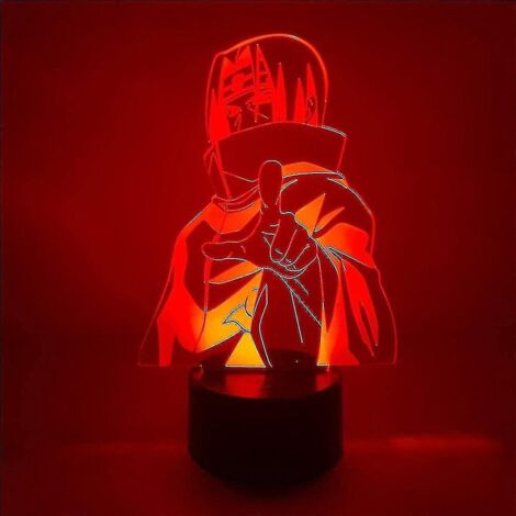 Lampe à illusion 3D Anime Uchiha Itachi Veilleuse LED 3D en acrylique Shippuden Lampe Veilleuse LED pour enfants 7 couleurs tactiles (1/5)