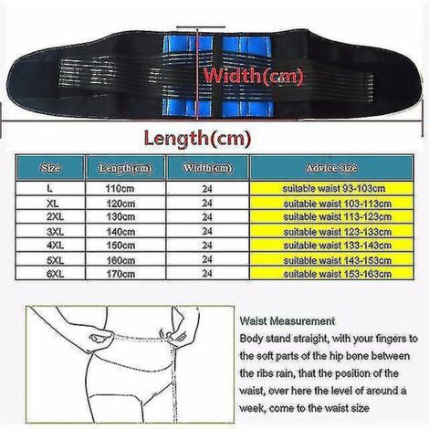 Ceinture de soutien lombaire 5XL/6XL, ceinture de soutien lombaire, corset orthopédique, correcteur de posture pour hernie discale, soulagement de la douleur, hommes et femmes - 3XL