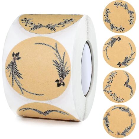500 étiquettes autocollantes en papier kraft de 5 cm, type 2, pour pots de confiture. (1/5)