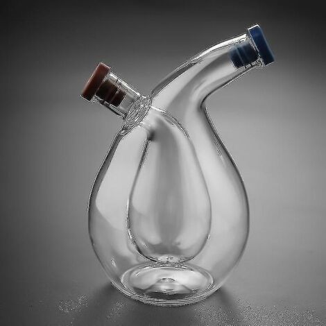 Bouteille double paroi pour sauce, huile et vinaigre 2 en 1, bouteille en verre pour condiments et assaisonnements, bocaux de conservation hermétiques pour la cuisine, Ns2Style 1 (1/4)