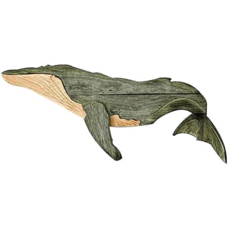 Décoration murale baleine en bois, sculpture murale baleine, sculpture d'animal marin côtier, baleines (1/5)