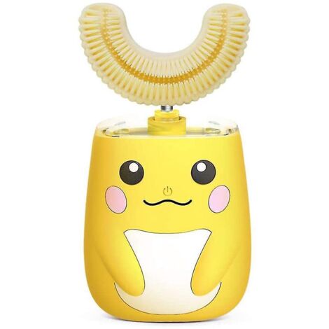 Brosse à dents électrique ultrasonique pour enfants avec minuteur intelligent IPX7 pour les tout-petits de 2 à 8 ans - Jaune (1/5)