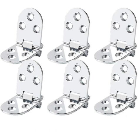 Lot de 6 charnières plates pliantes pour porte de placard, table de machine à coudre  charnières à rabat en alliage de zinc, charnières à rabat avec vis, argentées 80 x 30 mm (1/4)