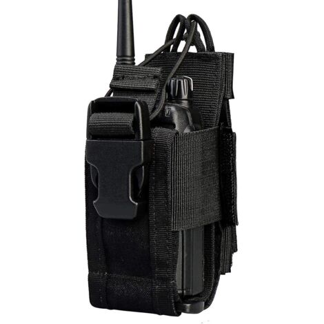 Étui pour radio talkie-walkie d'extérieur, sac pour radio tactique sans fil (noir) (1/5)