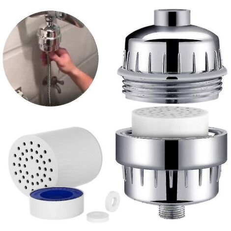Filtre de douche à 10 étapes, filtre à eau universel remplaçable pour pommeau de douche, purificateur d'eau, filtre contre la dureté de l'eau (1/3)