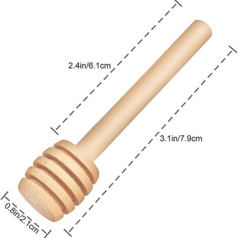Lot de 100 mini bâtonnets à miel en bois de 7,6 cm (3 pouces), emballés individuellement (1/5)