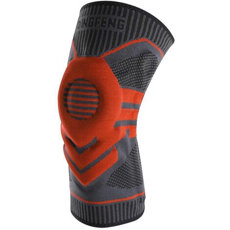 Genouillère de soutien du ménisque avec coussinets rotuliens en gel et stabilisateurs latéraux pour la course à pied et l'arthrite - Taille L, rouge (1/5)