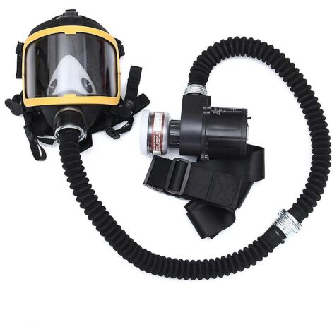 Dispositif de respirateur à débit constant alimenté en air comprimé électriquement, couvrant intégralement le visage. (1/5)