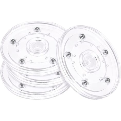 Lot de 4 supports pivotants de 10 cm avec roulements à billes en acier, plateau tournant Lazy Susan. (1/5)
