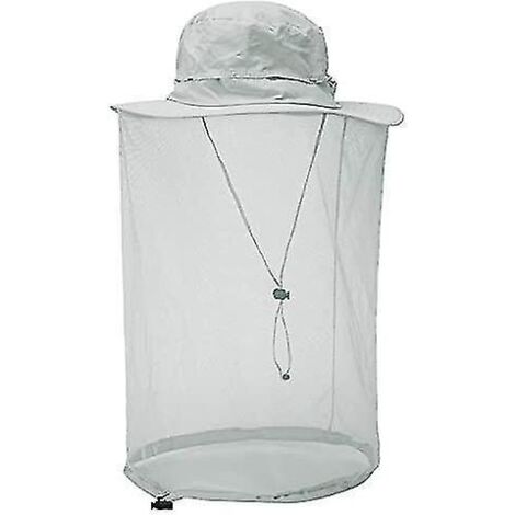 Chapeau à filet pour apiculteur, voile d'abeille, chapeau de chasse, cagoule en filet, gris clair (1/5)