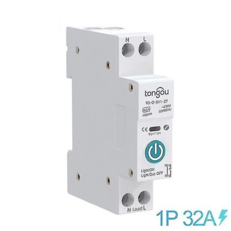 Disjoncteur intelligent Tuya Zigbee avec compteur 1P 63A sur rail DIN 32A sans compteur (1/5)