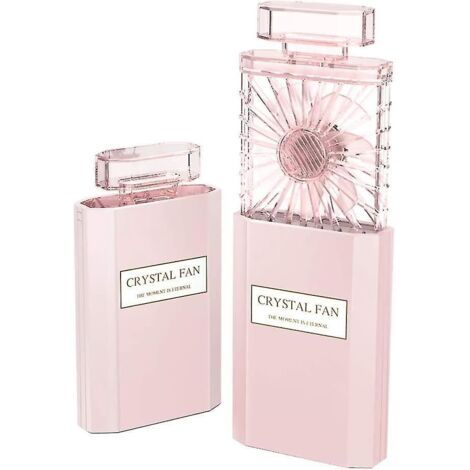 Ventilateur portable pour femme, rechargeable, 3 vitesses, rose, idéal pour le bureau (1/5)
