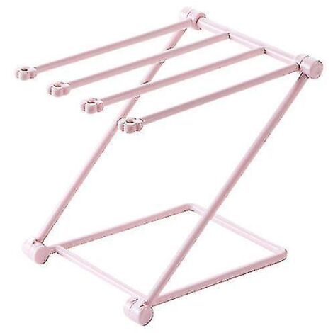 Porte-serviettes pliable, support à serviettes autoportant, étendoir à serviettes, porte-serviettes pour cuisine, lot de 2 roses (1/5)