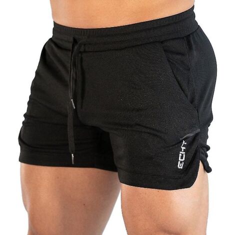 Short de sport homme, pantalon de fitness, jogging, taille M, noir (1/3)