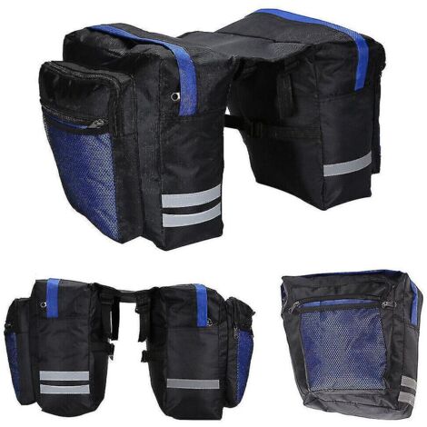 Sacoches doubles étanches pour vélo, porte-bagages arrière, bleu