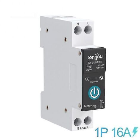 Disjoncteur intelligent Tuya Zigbee avec compteur 1P 63A sur rail DIN 16A avec compteur (1/5)