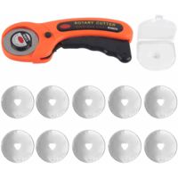 Fabric Cutter Manual Cloth Cutting Round Hob with Replacement Blades for Sewing Leather10 Blades
