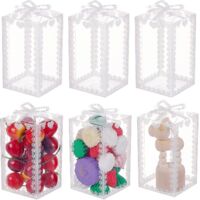 Lot de 30 boîtes cadeaux rectangulaires transparentes en PVC avec motif nœud papillon, idéales pour les cadeaux de mariage, les bonbons, les chocolats et les cadeaux de Saint-Valentin.