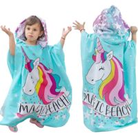 Adorable poncho-cape de plage et de bain pour enfants