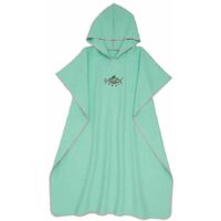 Poncho de plage unisexe à capuche verte