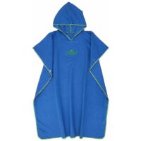Robe de plage unisexe bleue à capuche