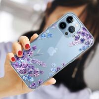 Coque en silicone transparente à motif floral pour iPhone 14 Pro Max - Compatible avec l'iPhone 14 Pro Max Style 2