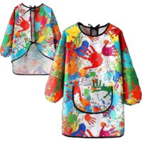 Blouse d'artiste imperméable pour enfants, tablier de peinture avec poche pour filles et garçons