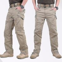 Pantalon cargo tactique pour homme, pantalon SWAT, pantalon de randonnée multipoches, pantalon d'entraînement, pantalon militaire - XXL - Kaki