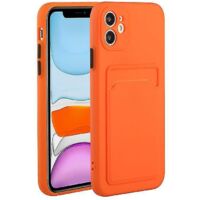 Coque de protection antichoc en TPU avec emplacement pour carte pour iPhone 12, orange