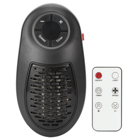 Mini chauffage domestique Télécommande Minuterie réglable 2 vitesses Réchauffeur d'air Silencieux Prise UE 220V (1/5)