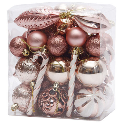 Ensemble de boules de Noël décoratives en plastique transparent incassable pour décoration de sapin de Noël, fête de mariage