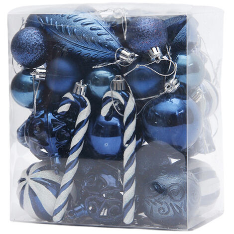 Ensemble de boules de Noël décoratives en plastique transparent incassable pour décoration de sapin de Noël, fête de mariage