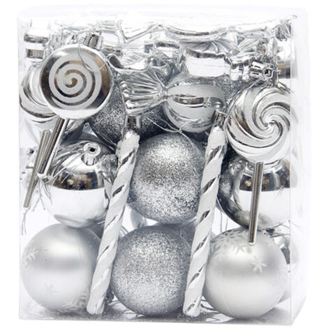Sucette en bonbon, ensemble de boules de Noël peintes, pendentif de décoration de Noël
