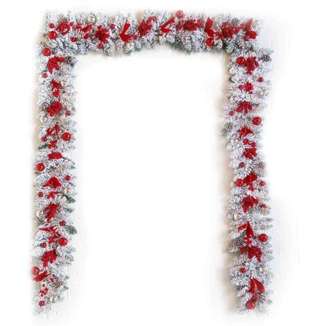 Couronne de Noël artificielle en rotin recouvert de neige, arbre renversé, nœud rouge, ruban, mise en page de la scène, boules brillantes, décoration de porte de Noël, guirlande suspendue pour fête