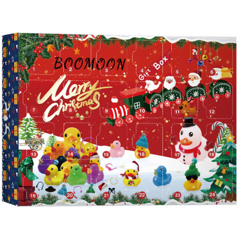 Calendrier de l'Avent de Noël de 24 jours avec compte à rebours et 24 canards en caoutchouc (1/5)