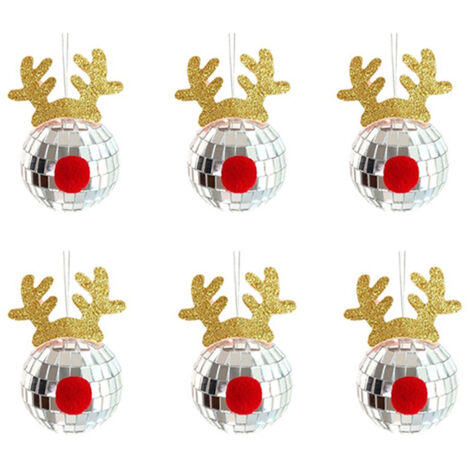 Ensemble de boules disco à effet miroir - Boules à effet miroir réfléchissantes argentées faciles à accrocher, adaptées aux mariages, fêtes et célébrations de famille