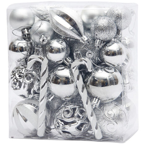 Boules décoratives transparentes en plastique incassable pour décoration de sapin de Noël, de fête de mariage