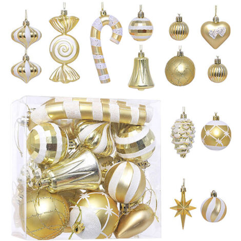 Lot de 16 boules de Noël décoratives pour sapin de Noël
