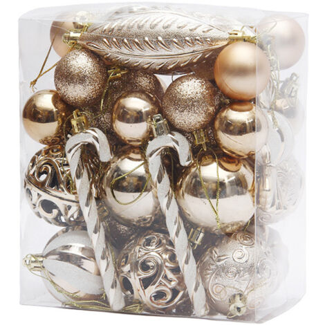 Ensemble de boules de Noël décoratives en plastique transparent incassable pour décoration de sapin de Noël, fête de mariage