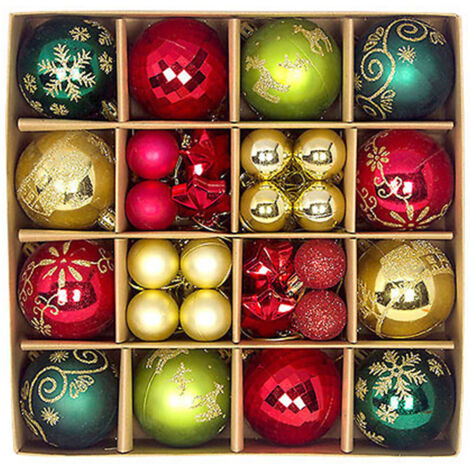 Décorations de Noël, ensemble de décorations pour sapin de Noël, boules décoratives incassables à suspendre pour sapin de Noël, décorations de Noël en vrac pour décoration de table