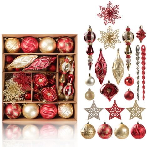 Ensemble de décorations pour sapin de Noël, boules décoratives à suspendre pour sapins de Noël, décorations de fêtes