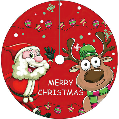 Jupe d'arbre de Noël Jupe d'arbre de Noël Tapis d'arbre de ferme rustique Ornements pour décorations de Noël de vacances intérieures et extérieures